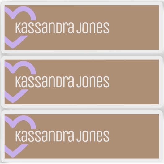 Half Paarse hartvorm  bruin label (Voorkant)