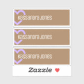 Half Paarse hartvorm  bruin label (Vel)