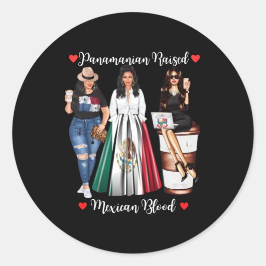 Half Panaian half Mexicaans opgegroeid in Mexico v Ronde Sticker (Voorkant)