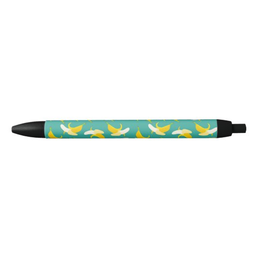 Half peeled banana seamless pattern - Tropical fru Zwarte Inkt Pen (Voorkant)