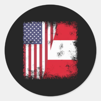 Half Peruaanse vlag Peru USA Ronde Sticker