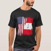 Half Peruaanse vlag  Peruaanse Verenigde Staten Ca T-shirt (Voorkant)