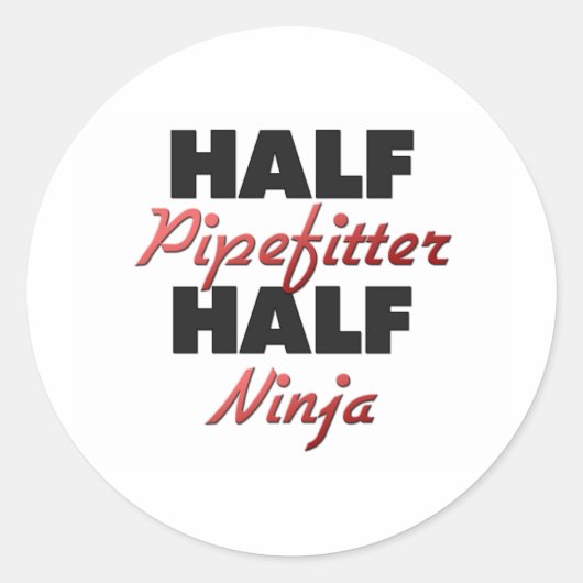 Half Pipefitter Half Ninja Ronde Sticker (Voorkant)