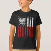 Half Polish Half American Flag Poland USA T-shirt (Voorkant)