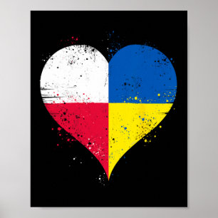 Half Pools Half Oekraïens Een Hart Met Polen Ukr Poster