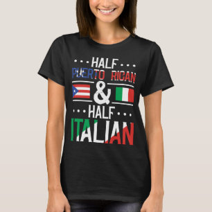 Half Puerto Ricaans en half Italiaans vlaggenerfgo T-shirt