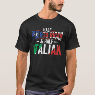 Half Puerto Ricaans en half Italiaans vlaggenerfgo T-shirt