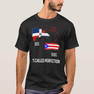 Half Puerto Ricaans Half Dominicaanse Vlag Kaart G T-shirt