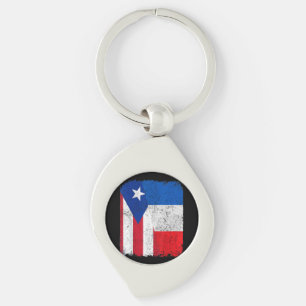 Half Puerto Ricaans Half Frans Vlag Erfgoed Trots  Sleutelhanger