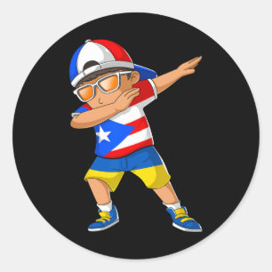 Half Puerto Ricaans Half Oekraïense Jongen Puerto Ronde Sticker