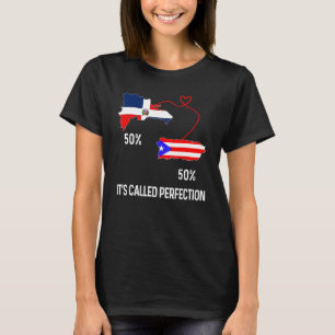 Half Puerto Ricaanse Half Dominicaanse Vlagkaart G T-shirt