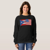 Half Puerto Rican Half American Flag Puerto Rico U Trui (Voorkant volledig)