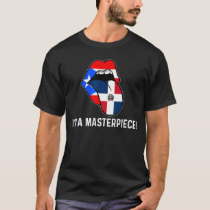 Half Puerto Rican Half Dominicaanse vlag Boricua D T-shirt