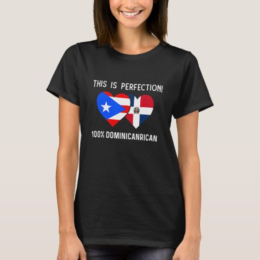 Half Puerto Rican Half Dominicaanse vlag Boris Dom T-shirt (Voorkant)