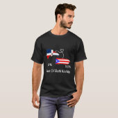 Half Puerto Rican Half Dominicaanse Vlagkaart geco T-shirt (Voorkant volledig)