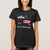 Half Puerto Rican Half Dominican Flag Map Combined T-shirt (Voorkant)