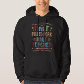 Half Pulled Pork Half Teacher Barbecue Foodie Meat Hoodie (Voorkant)