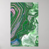 Half Ring Green Fluffy Abstracte Kunst Poster Prin (Voorkant)