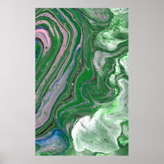 Half Ring Green Fluffy Abstracte Kunst Poster Prin
