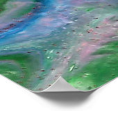 Half Ring Green Fluffy Abstracte Kunst Poster Prin (Hoek)