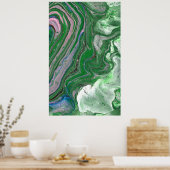 Half Ring Green Fluffy Abstracte Kunst Poster Prin (Keuken)