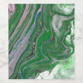 Half Ring Groen Fluffy Abstract Wijnflesetiket Wijn Etiket (Enkel label)