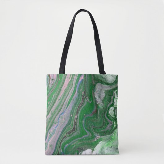 Half Ring Groene Fluffy Abstracte Canvas tas (Voorkant)