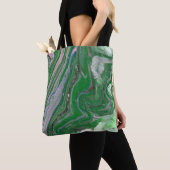 Half Ring Groene Fluffy Abstracte Canvas tas (Dichtbij)