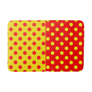 Half rode gele stippen patroon ontwerp badmat
