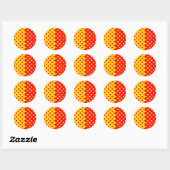 Half rode gele stippen patroon ontwerp ronde sticker (Vel)