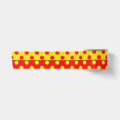 Half rode gele stippen patroon ontwerp satijnen lint (Voorkant)