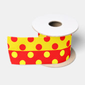 Half rode gele stippen patroon ontwerp satijnen lint (Spoel)