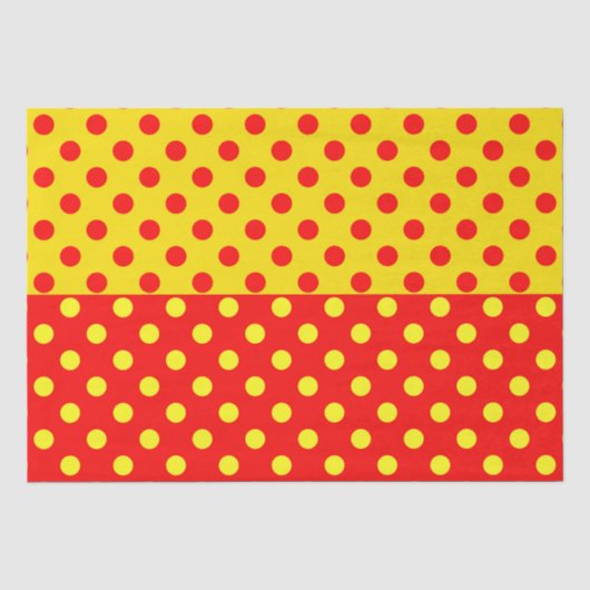 Half rode gele stippen patroon ontwerp tissuepapier (Voorkant)