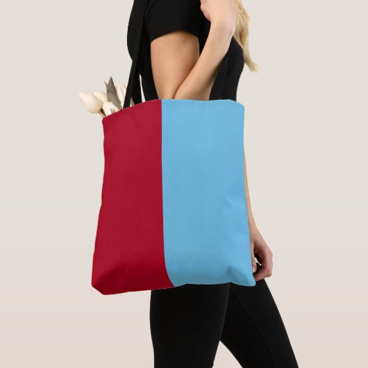 Half rood half blauw tote bag (Dichtbij)