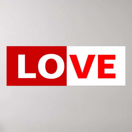 half rood/half wit liefdeswoord poster (Voorkant)