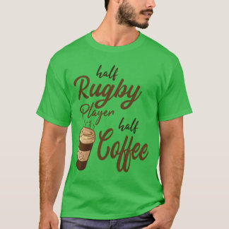 Half Rugby Speler Half Koffie retro T-shirt