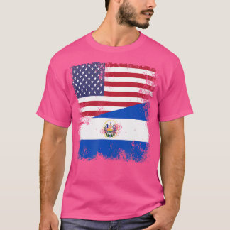 Half Salvadoraanse Vlag El Salvador Verenigde Stat T-shirt