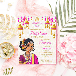 Half Saree ceremonie budget uitnodigen schattig in