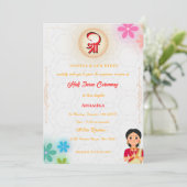 Half Saree Ritu Kala Samskara Kaart (Staand voorkant)