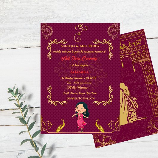 Half Saree Ritu Kala Samskara Kaart