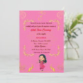 Half Saree Ritu Kala Samskara Kaart (Staand voorkant)