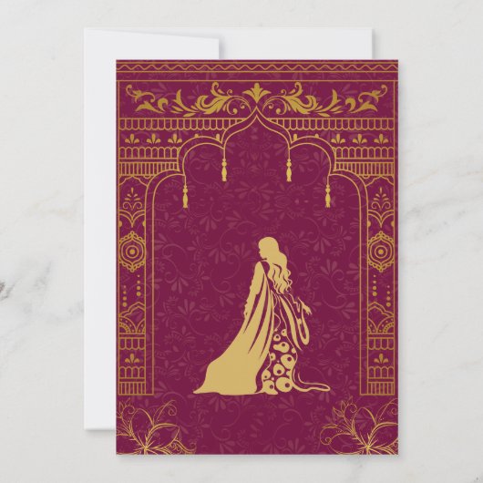 Half Saree Ritu Kala Samskara Kaart (Achterkant)