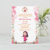 Half Saree Ritu Kala Samskara Uitnodiging (Staand voorkant)