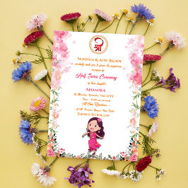 Half Saree Ritu Kala Samskara Uitnodiging