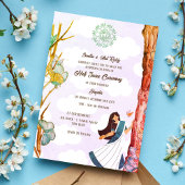 Half Saree Ritu Kala Samskara Vlinder Kaart