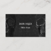 Half schedel gotische zwart-wit Tattoo artiest Visitekaartje (Voorkant)