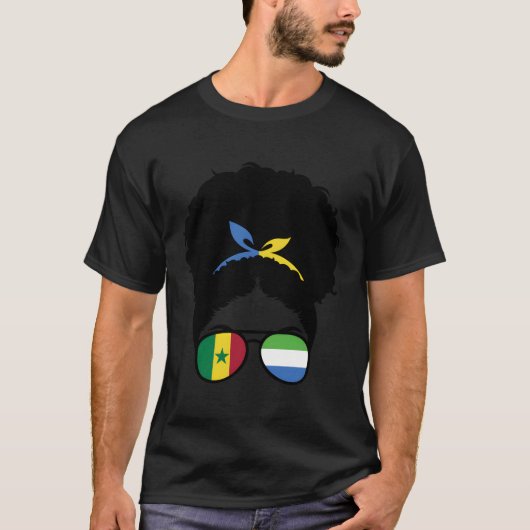 Half Senegalees Half Sierra Leone Afro T-shirt (Voorkant)