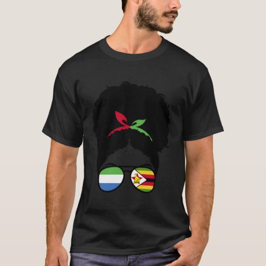 Half Sierra Leone Half Zimbabwe Sierra Leone Z T-shirt (Voorkant)