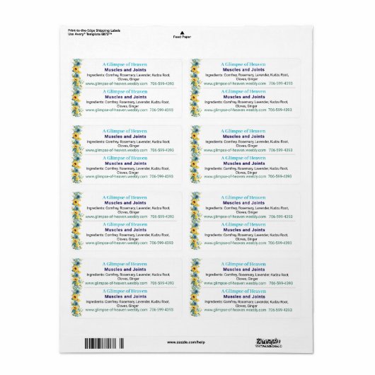 Half-size slave label-Muscle front Etiket (Full Sheet)