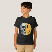 Half Skull Smile Face Rave Skeleton 70s 80s 90s Ta T-shirt (Voorkant volledig)